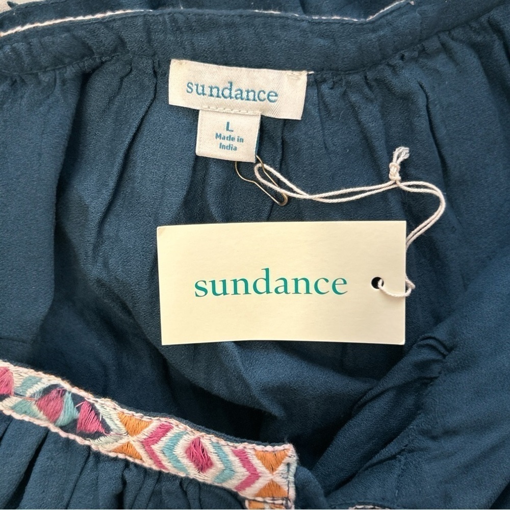 Sundance Women's Mini Dress Blue/Green Aztec Embroidered - Picture 5 of 7